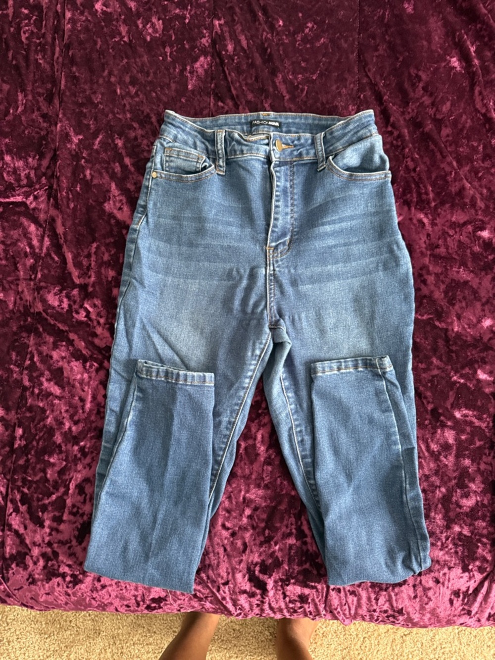 Fashion Nova Light Blue High-Rise Denim Jeans (Size 7)